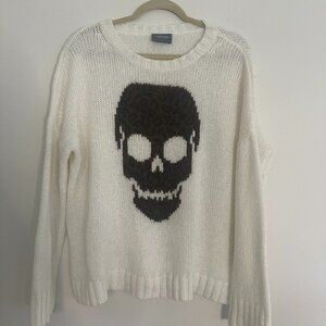 Wooden Ships Skull Crew Neck Pullover Sweater Mohair Wool Cozy Edgy - S/M